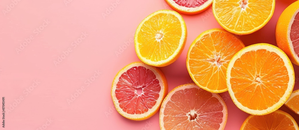 Orange citrus fruits create a background with ample copy space image. Orange citrus fruits create a background with ample copy space image.
