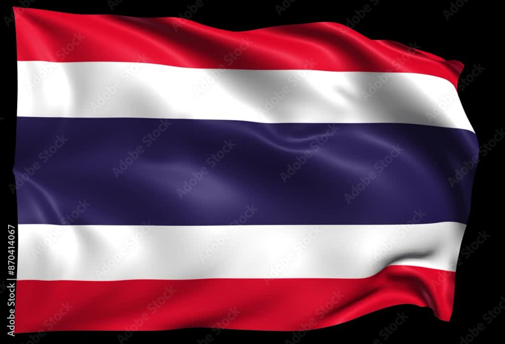 waving flag of Thailand Loop waving flag of Thailand Loop
