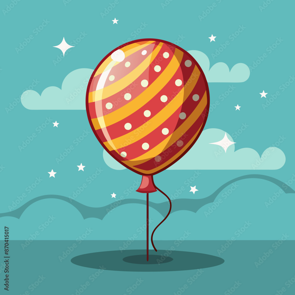illustration of birthday party balloon illustration of birthday party balloon
