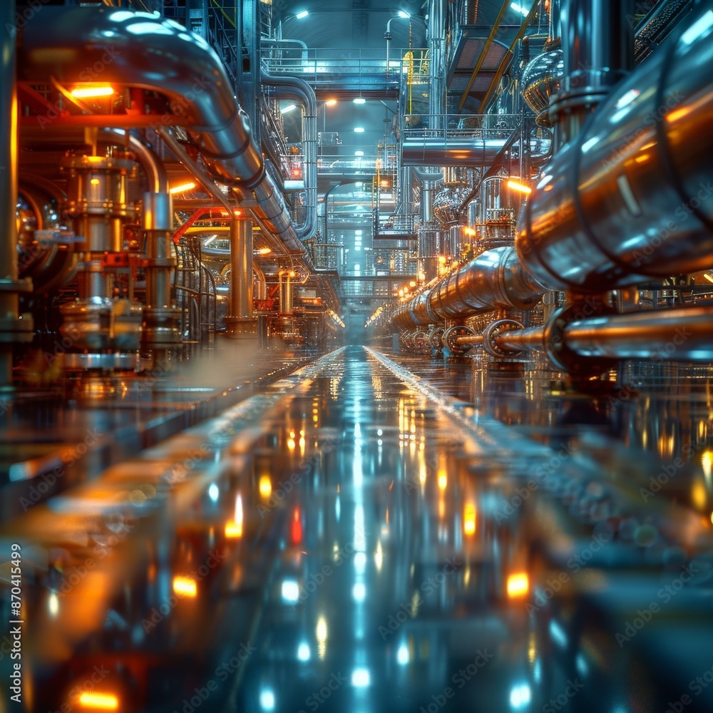 Oil refineries and chemical plants in industrial areas. Oil refineries and chemical plants in industrial areas.
