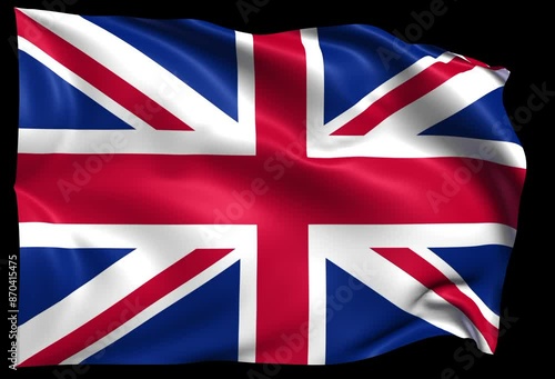 waving flag of United Kingdom loop