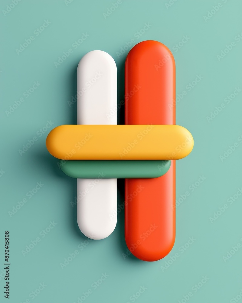 Modern abstract 3D geometric design with colorful shapes on teal background, featuring minimalist and contemporary visual art elements. Modern abstract 3D geometric design with colorful shapes on teal background, featuring minimalist and contemporary visual art elements.