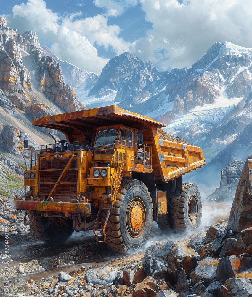 Large quarry dump truck. Dump truck carrying coal, sand and rock. Large quarry dump truck. Dump truck carrying coal, sand and rock.