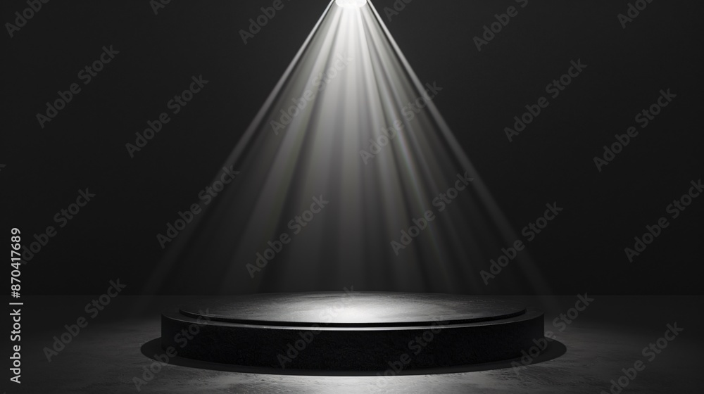 Classic Black Podium with Single Spotlight Classic Black Podium with Single Spotlight