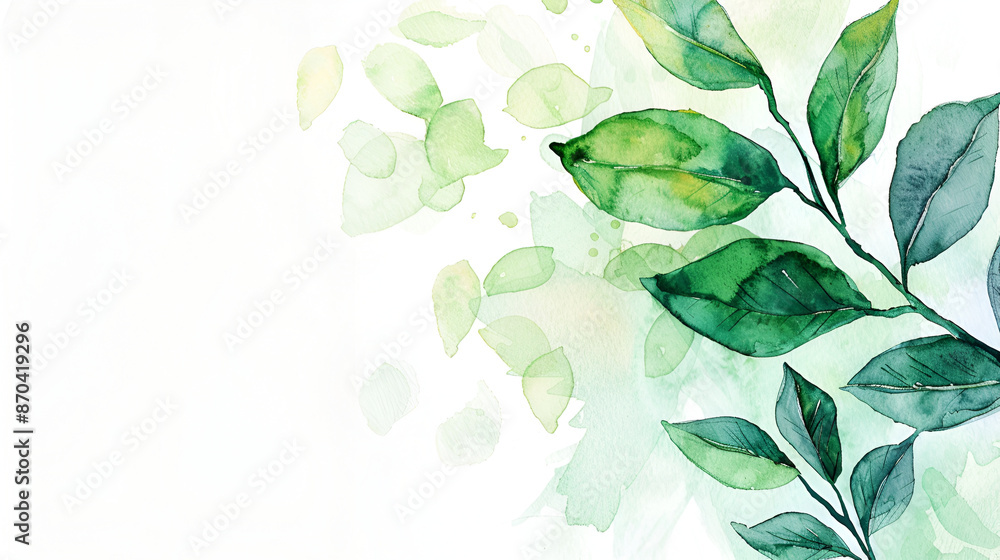 Watercolour leaves background Watercolour leaves background
