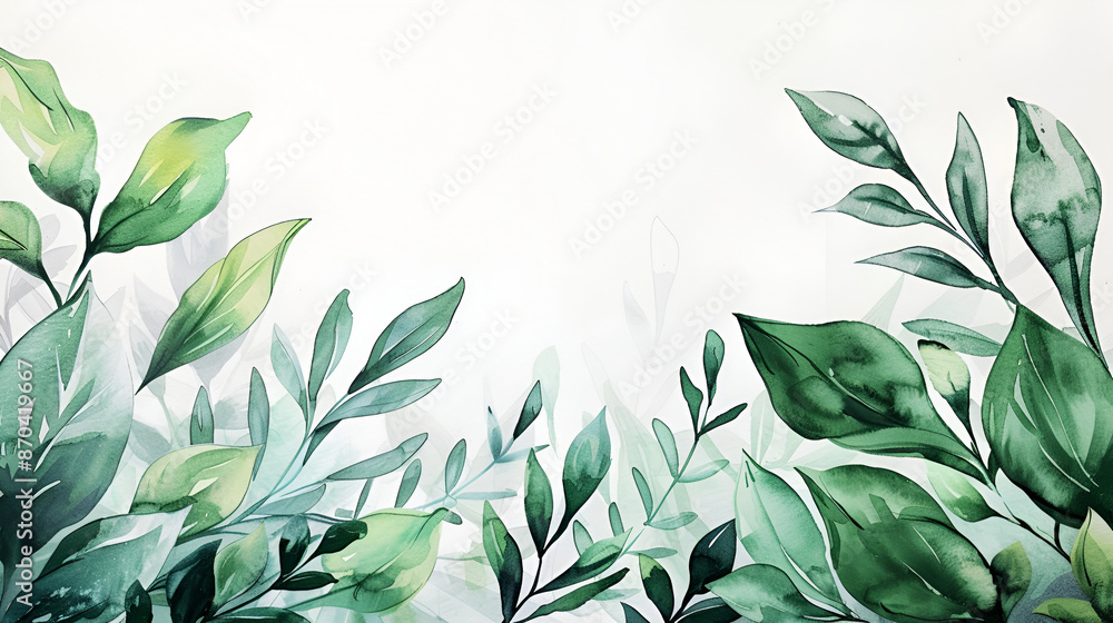 Watercolour leaves background Watercolour leaves background