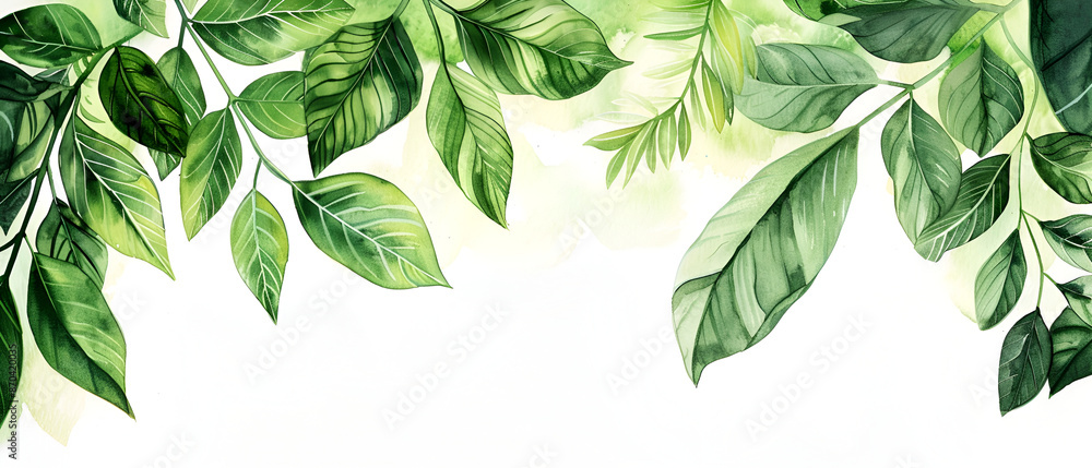 Watercolour leaves background Watercolour leaves background