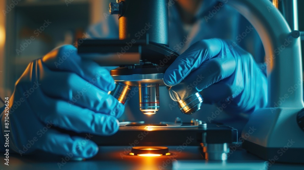 Scientist Using Microscope for Laboratory Research Scientist Using Microscope for Laboratory Research