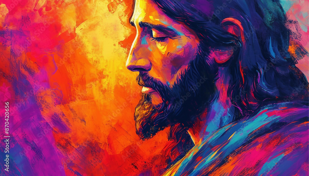 Jesus Christ portrait abstract original art for easter holiday and good friday Jesus Christ portrait abstract original art for easter holiday and good friday