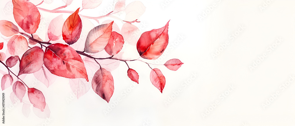 Fototapeta premium Watercolor leaves background