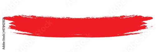 Red line of paint isolated, red smear