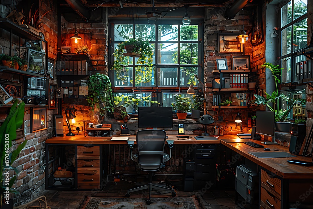 Modern office spaces, remote work setups, and collaborative work environments Modern office spaces, remote work setups, and collaborative work environments