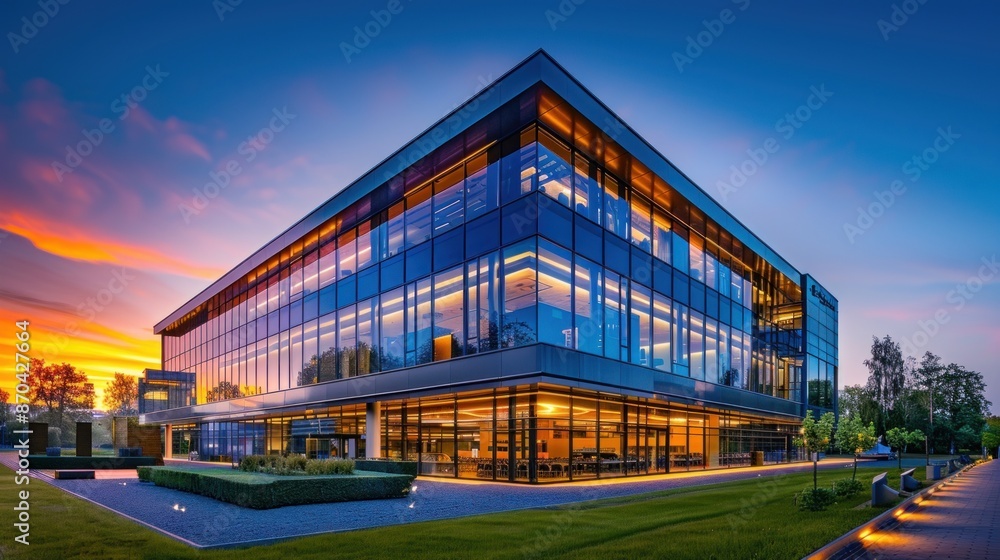 Modern Office Building at Sunset Modern Office Building at Sunset