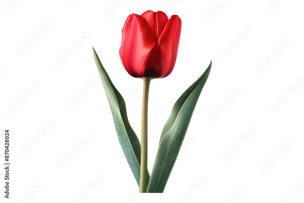 Red tulip flower isolated on transparent background Red tulip flower isolated on transparent background