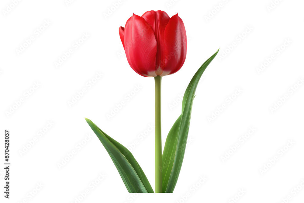 Red tulip flower isolated on transparent background Red tulip flower isolated on transparent background