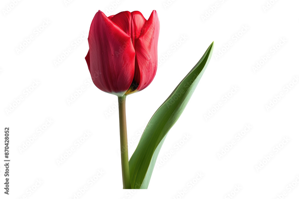 Red tulip flower isolated on transparent background Red tulip flower isolated on transparent background