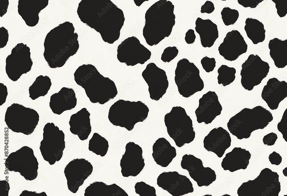 Obraz premium Black and white Cow Spot Texture pattern