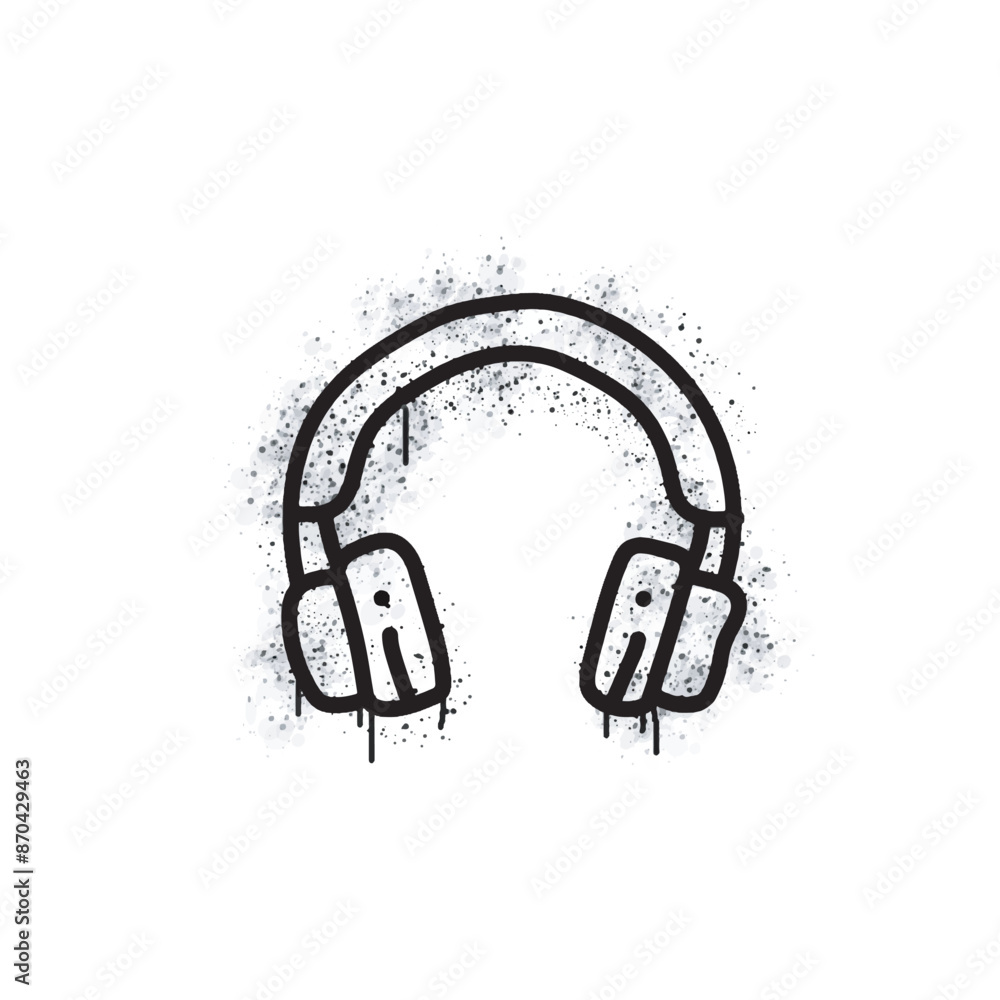 Spray painted head set markings black on white. Headset symbol. isolated on white background. vector illustration
Spray painted head set markings black on white. Headset symbol. isolated on white background. vector illustration