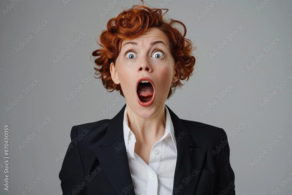 Surprised Businesswoman with Open Mouth. Surprised Businesswoman with Open Mouth.