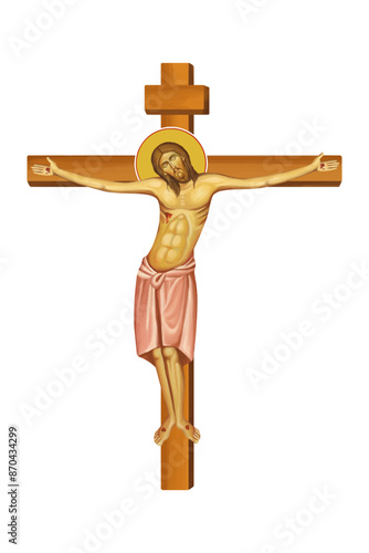 Crucifixion in Byzantine style isolated