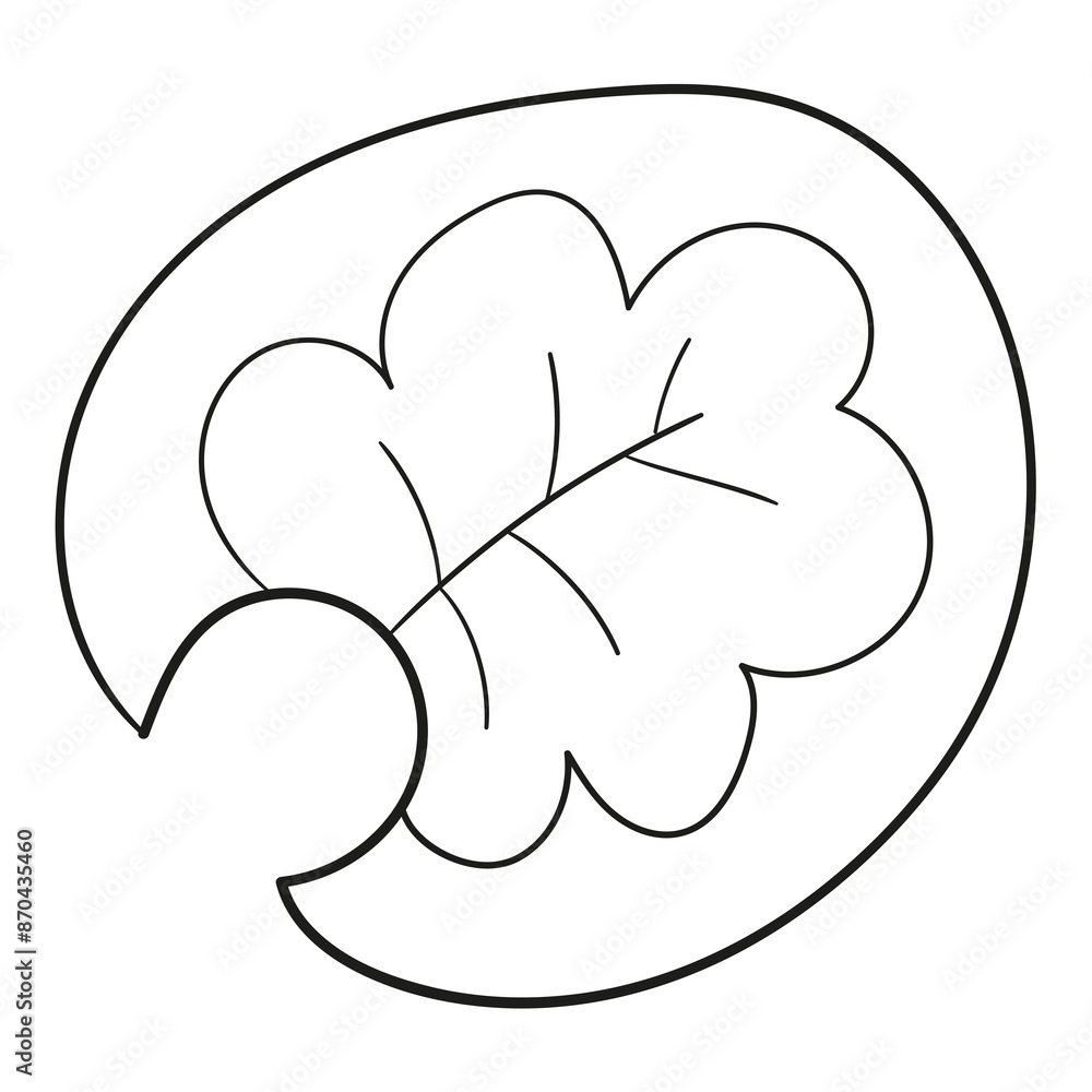 Black and white illustration of a lily pad, clipart, coloring page Black and white illustration of a lily pad, clipart, coloring page