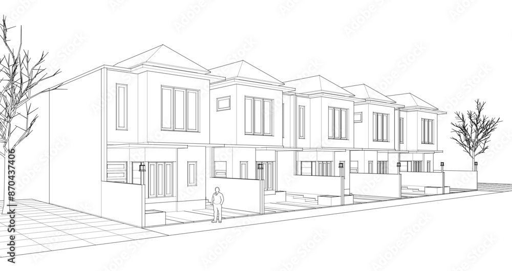 modern townhouse sketch 3d rendering modern townhouse sketch 3d rendering