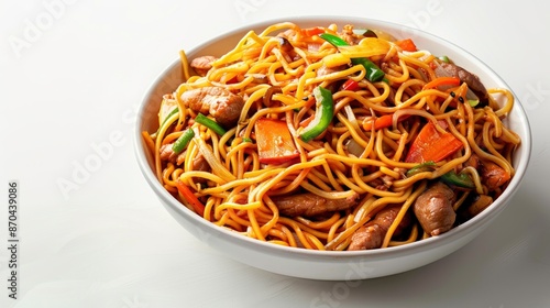 A Large Serving Of Pancit Canton Guisado, A Popular Filipino Noodle Dish, Flavorful And Satisfying