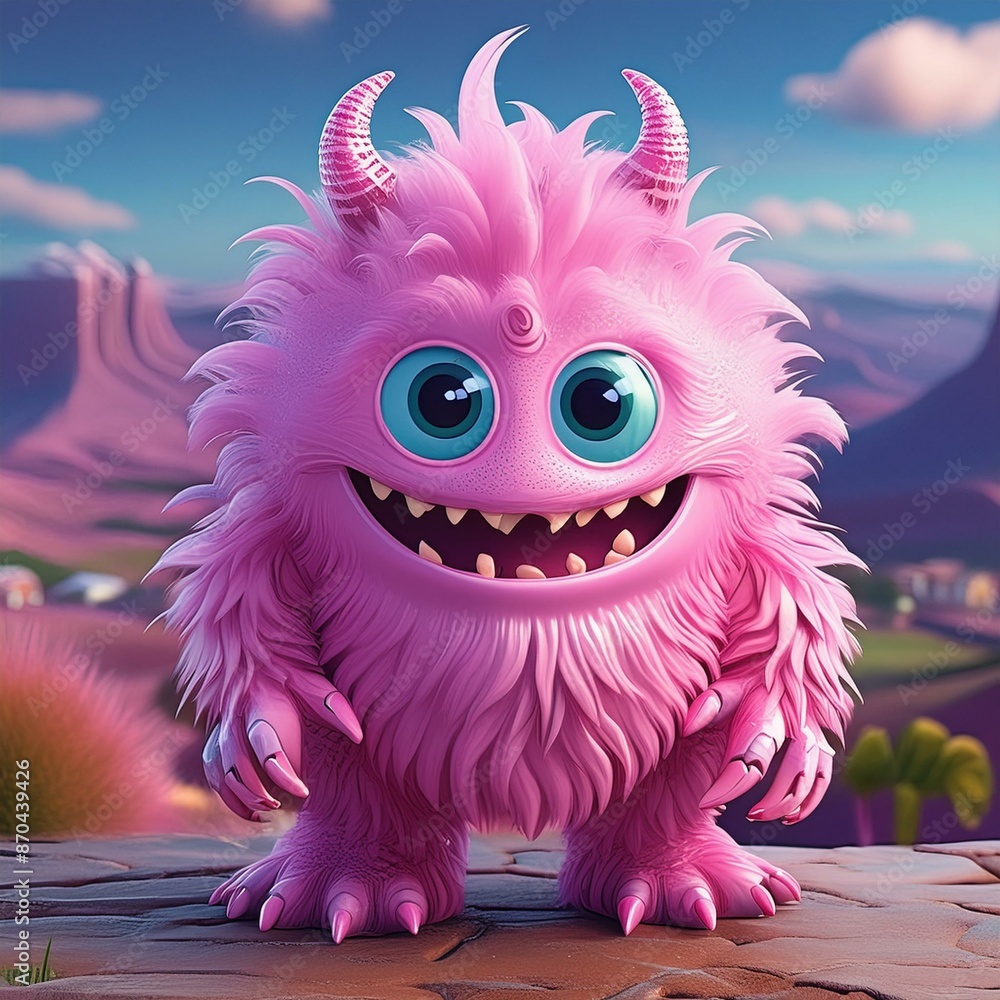 cute pink monster, adorable little creature cute pink monster, adorable little creature