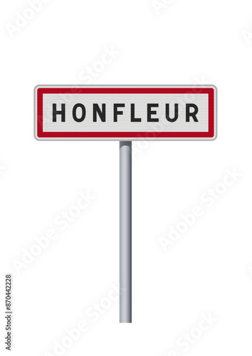 Panneau d'entrée de la ville de Honfleur (Calvados) en vectoriel