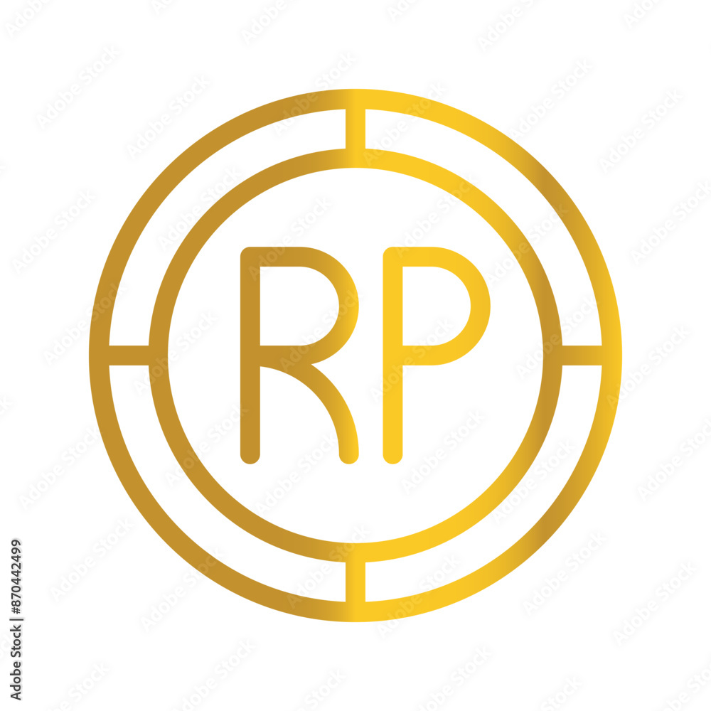 Indonesian currency rupiah golden coin, can be used as a design symbol for money, finance and business. with a gradient fill design. Indonesian currency rupiah golden coin, can be used as a design symbol for money, finance and business. with a gradient fill design.