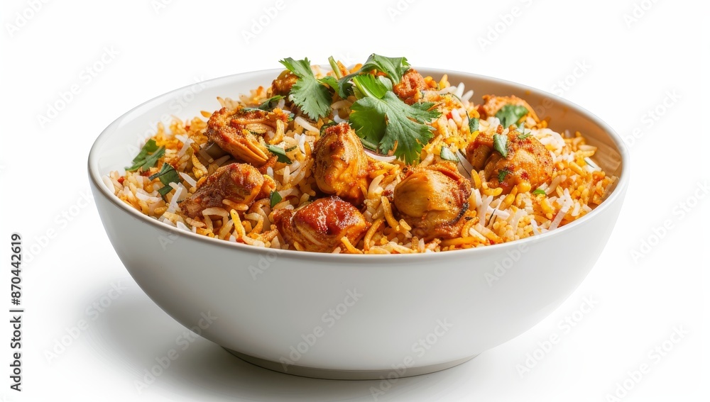 PPNG Chicken biryani food on white background PPNG Chicken biryani food on white background
