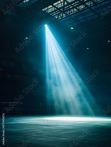 Spotlighting Illuminates Empty Sports Stadium or Event Venue © LookChin AI