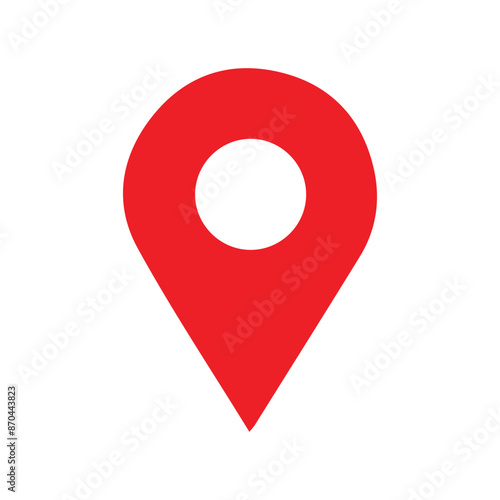 Red marker with a white dot on it, Location map icon vector, location Icon Clip art