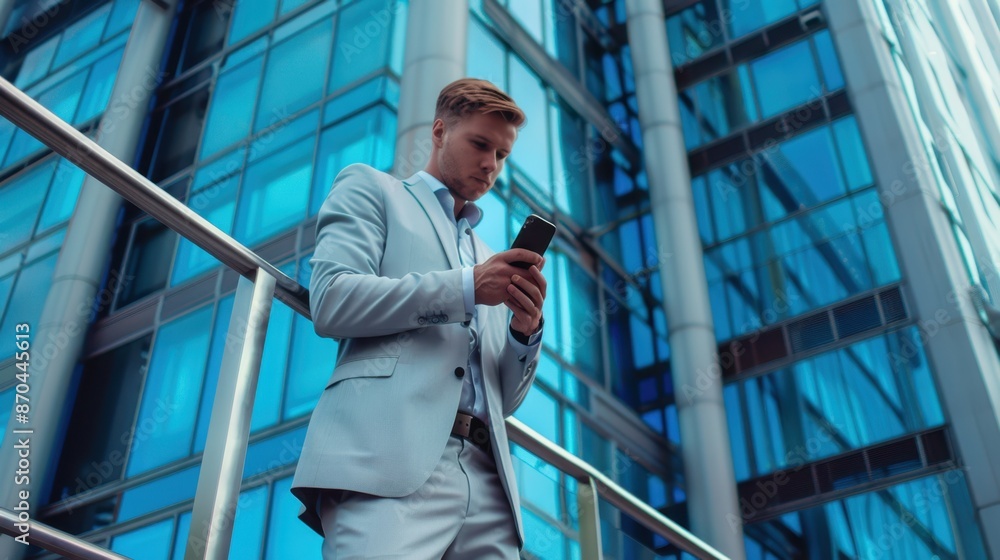 The businessman using smartphone The businessman using smartphone