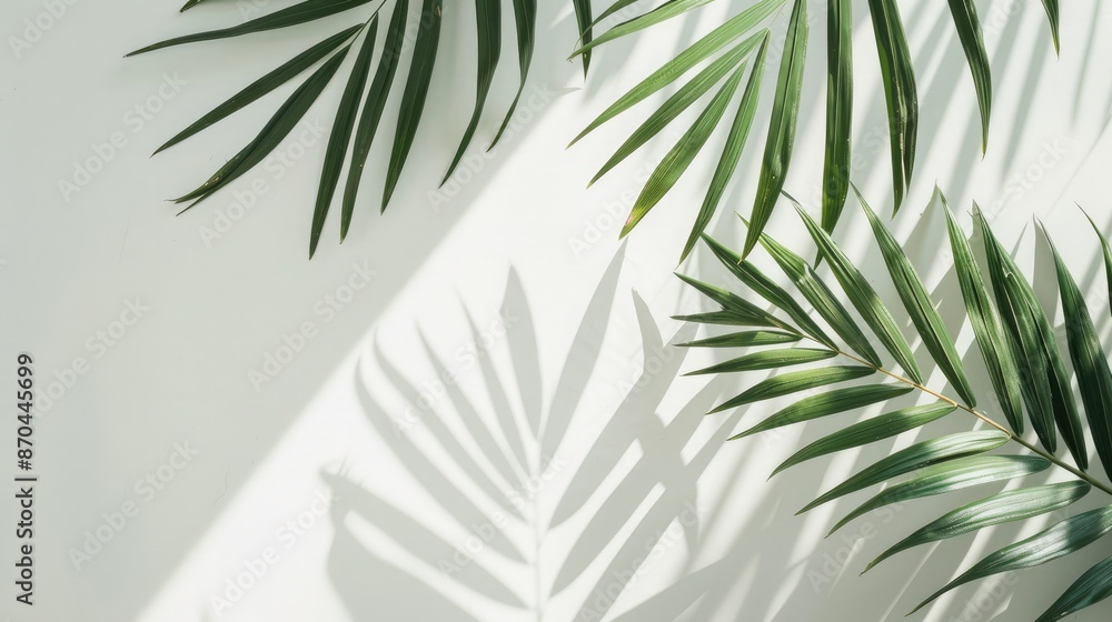 Obraz premium A calming scene of gentle ripples on a clear, shallow water surface, with the shadow of palm leaves cast on the right side. The soft light and circular patterns create a peaceful, abstract ambiance
