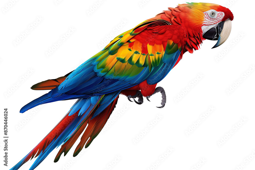 a colorful parrot with a white background