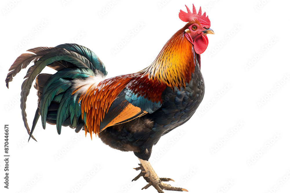 Fototapeta premium a rooster standing on a white background