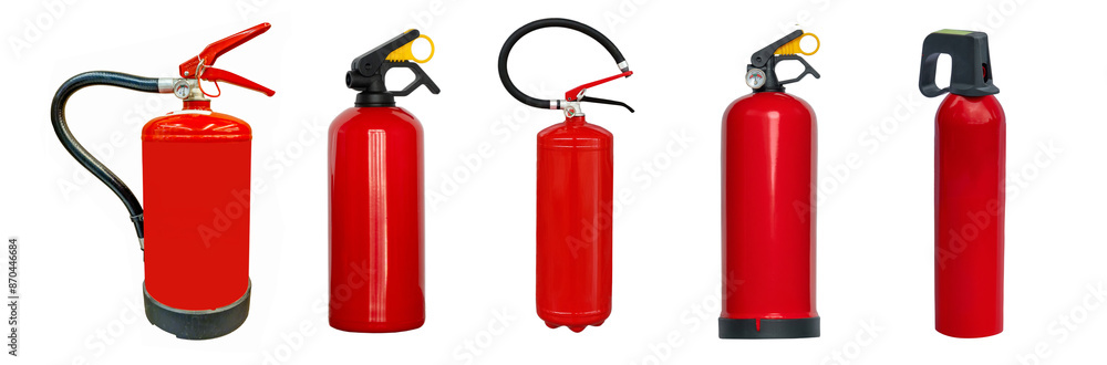 fire extinguisher isolated on white background. set fire extinguisher isolated on white background. set