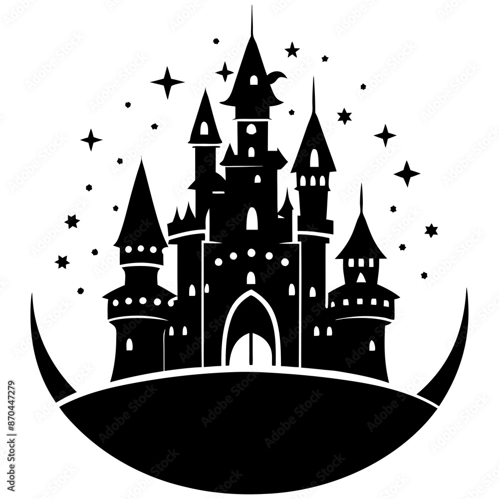 Obraz premium Fairytale Castle silhouette vector illustration