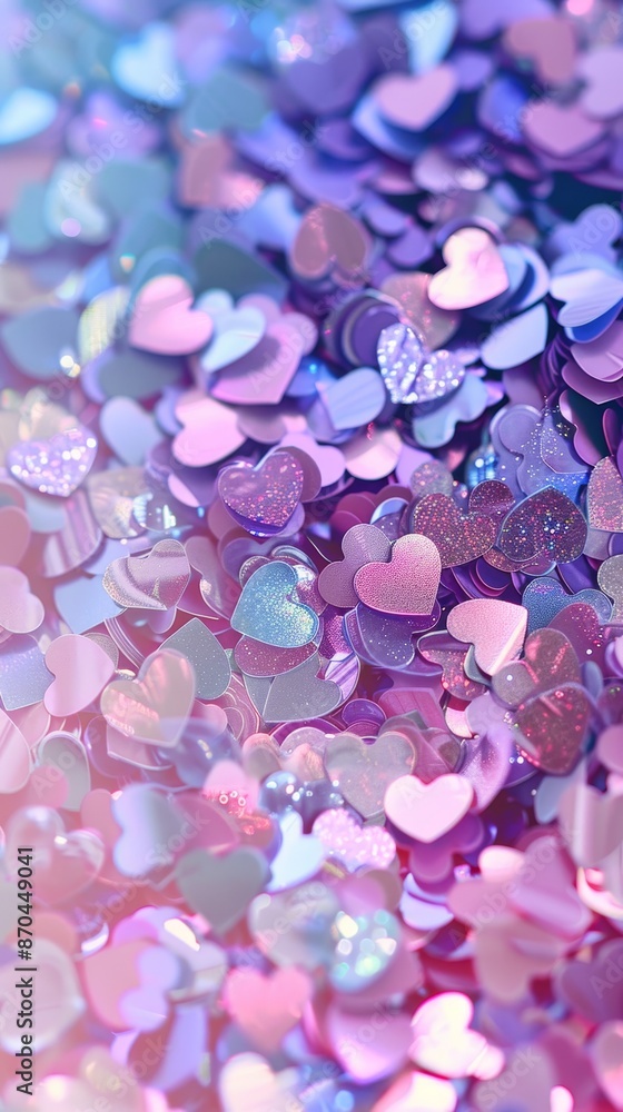 Obraz premium Purple pastel confetti background with petal repetition.