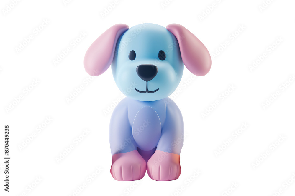 a blue and pink toy dog a blue and pink toy dog