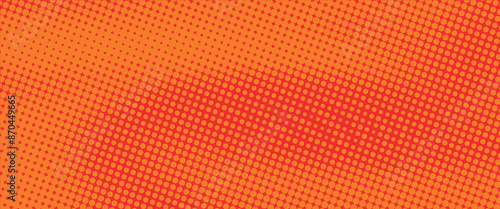 Dots halftone orange color pattern gradient texture with technology digital background. Dots pop art comics with summer background modern