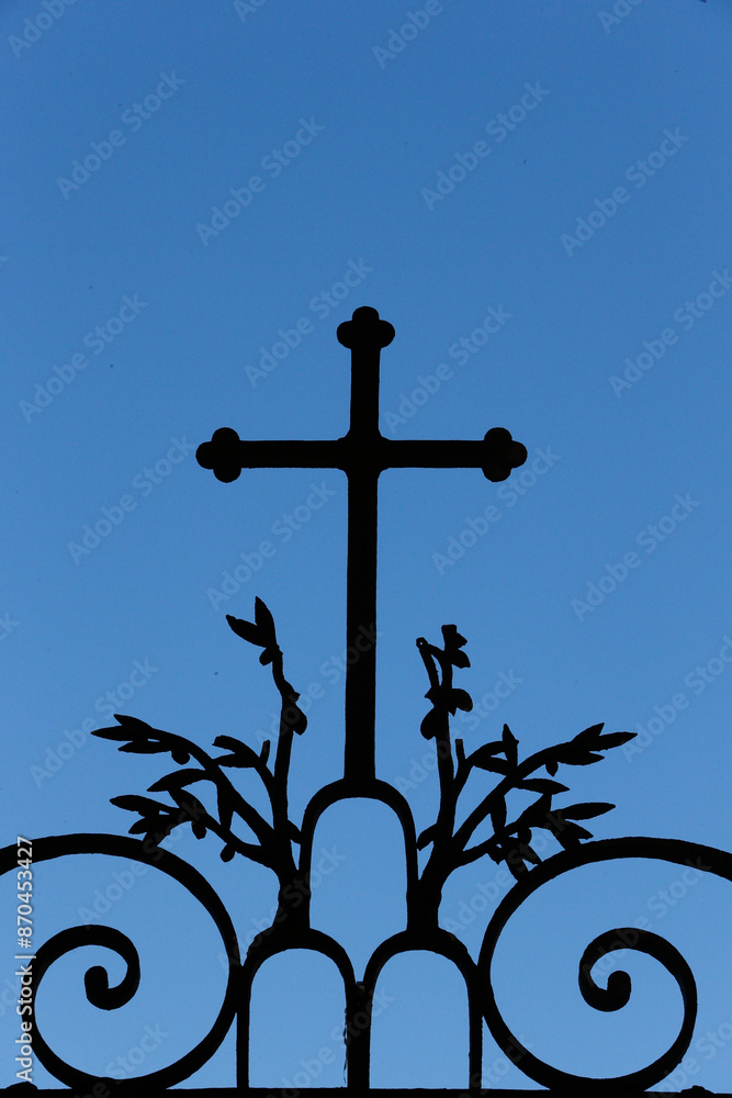 Wrought iron cross. Basilique de Santa Francesca Romana. Italy.
