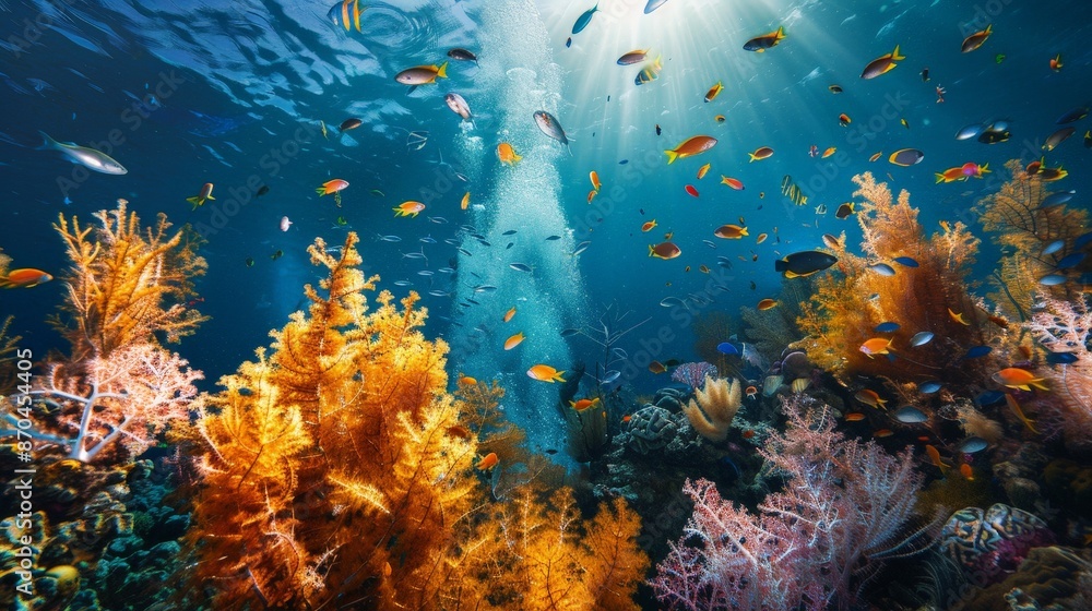 Coral reefs teem with life, a bustling metropolis beneath the waves. Coral reefs teem with life, a bustling metropolis beneath the waves.