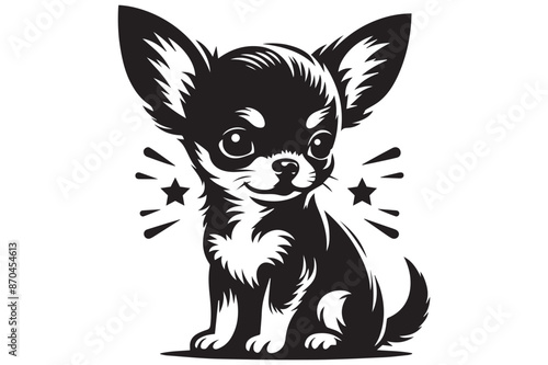 A cute Chihuahua, silhouette vector design