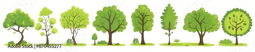 Featuring cute cartoon trees on a transparent background, this png element is perfect for any project