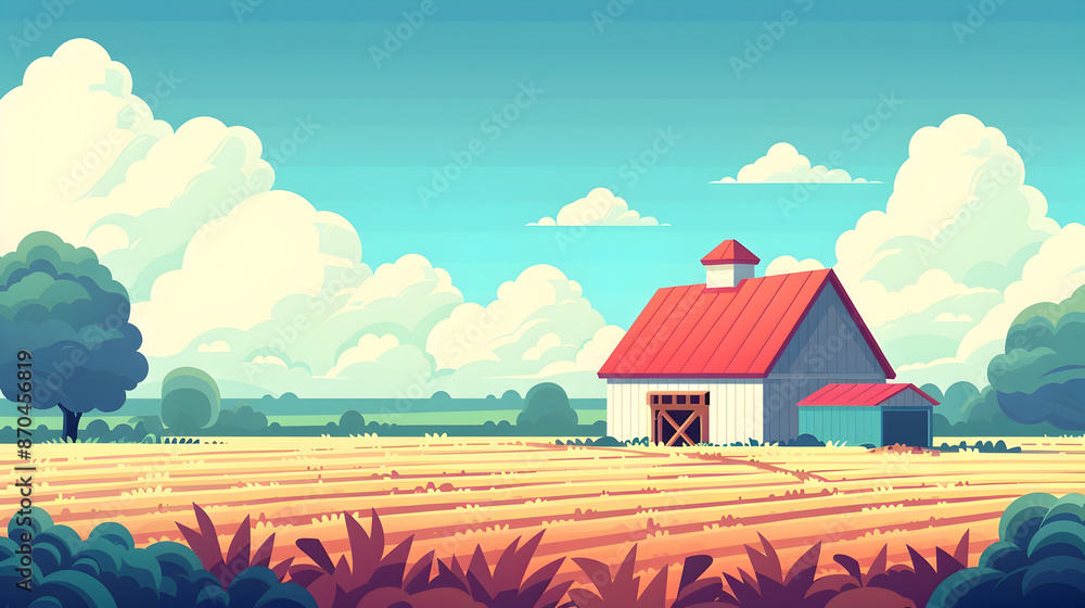 Charming Retro 8-bit Farmscape with Vibrant Colorful Fields and Cozy Cottage Charming Retro 8-bit Farmscape with Vibrant Colorful Fields and Cozy Cottage