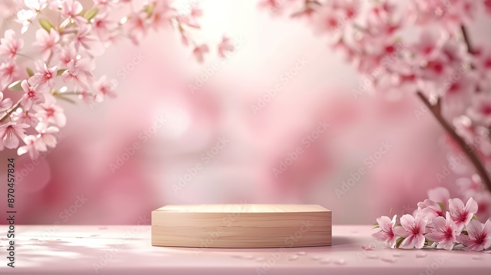 Cherry Blossom Display with Wooden Stand Cherry Blossom Display with Wooden Stand