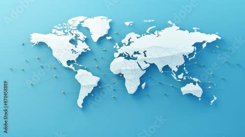 Wallpaper Mural Simplified 3d earth map on soft blue gradient background  minimalistic representation Torontodigital.ca