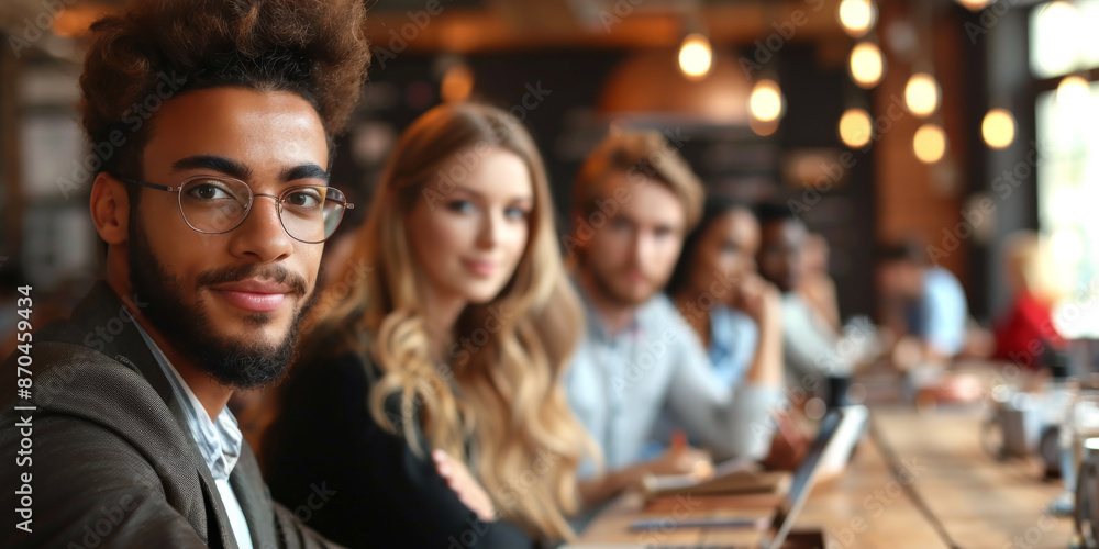 Group of business people working with technology at a meeting in a conference room Group of business people working with technology at a meeting in a conference room
